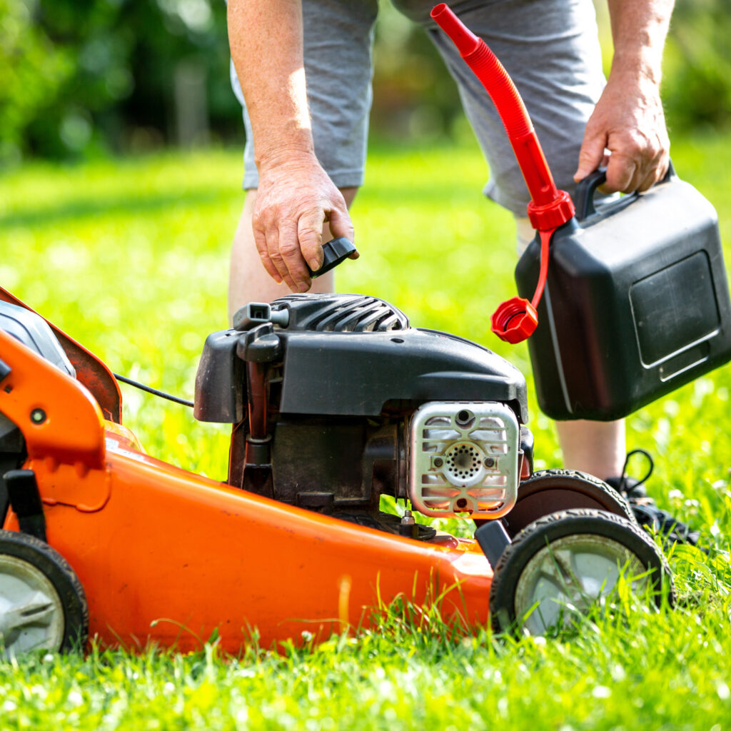 It's essential to fill your lawn mower with good-quality gasoline.